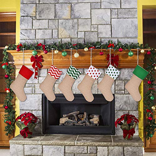 Frjjthchy Christmas Stocking Hanger MantleClip Hook Hanger with Skidproof Design for Christmas Decoration (6 Pack)