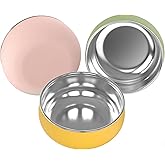 Bella's Friends Stainless Steel Baby Bowls with Silicone Sleeve 3 Pack, 5” for Toddlers Kids Feeding, Non-Slip, Non-Toxic, Mess-Free, Dishwasher Safe, Fit High Chair Size
