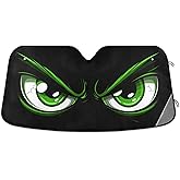 Evil Green Eyes Windshield Sun Shade for Car Auto SUV Truck Foldable Front Window Sunshade Sun Visor Protector Block UV Rays Reflect Heat, 55