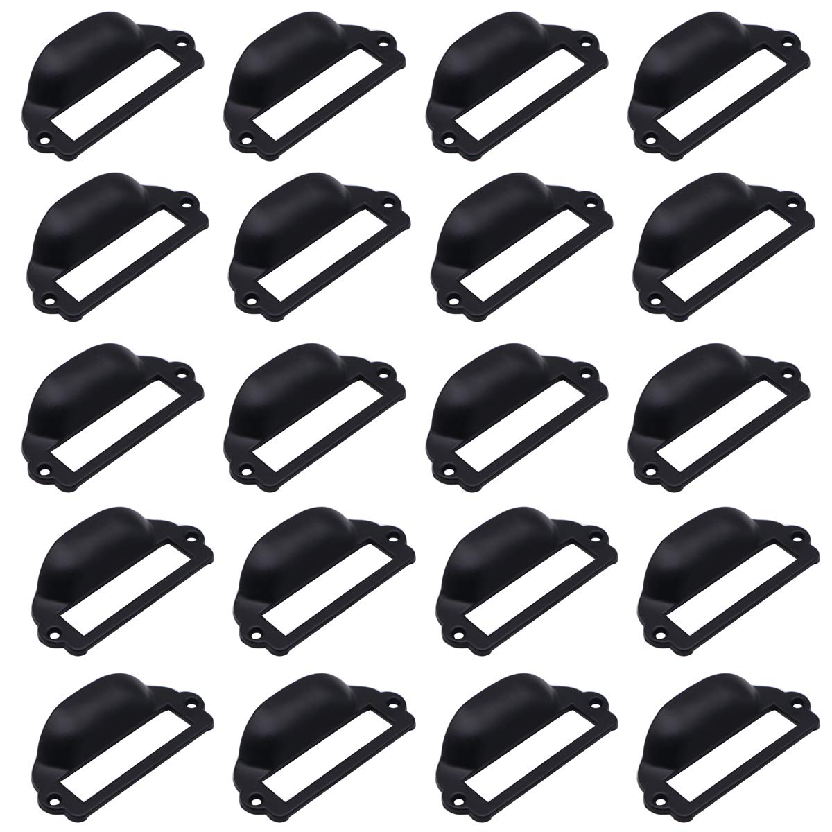 LepoHome 20 Pieces 82x40mm Black Card Holder Drawer Pull/Label Frames Card/Tag Pull/Cabinet Frame Handle/File Name Card Holder for Office Furniture Cupboard Cabinet Drawer Box Case Hardware