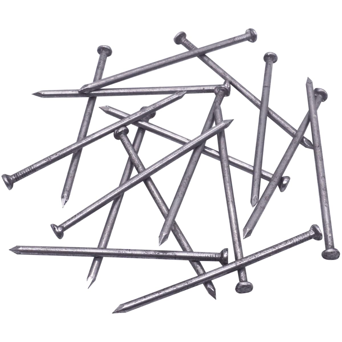 SKIR'CO (300 pcs) Steel 2.5 x 60 mm Construction Nails, Flat Round Head, Multi-Purpose Common Wire Nails for Wood