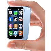 Zylofy Mini Phone 3.0" Unlocked Mini Smartphone for Kids World's Smallest Cell Phone Quad Core Dual Sim Card Face ID Android Compact Small Mobile Phones for Student Pocket 2GB+16GB Blue