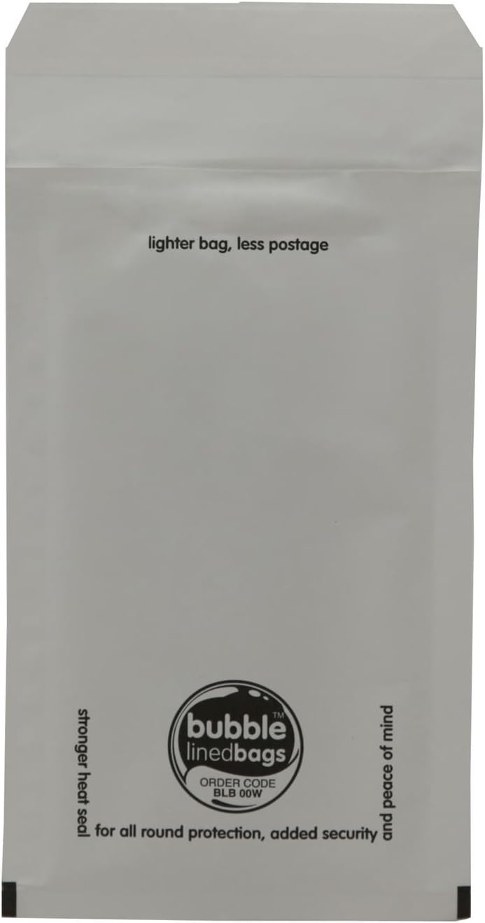 Priory Direct White Bubble Lined Padded Mailing Bag with Peel and Seal- All Sizes 000, 00, 0, 1, 2, 3, 4, 5, 6, 7, 8, CD (00-120 x 215mm) 200 Envelopes
