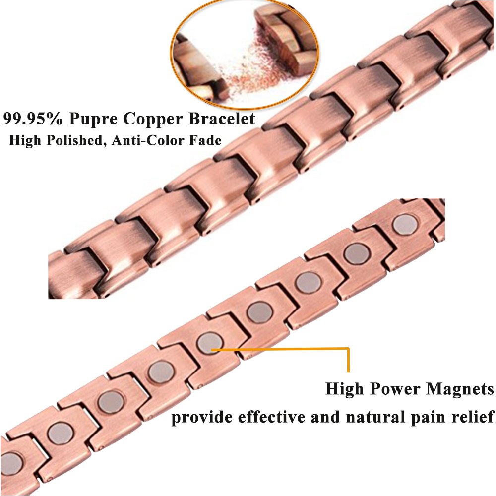 Magnetic Copper Bracelets Pain Relief for Men Women Arthritis Magnet Wristband Fathers Day Gifts By Santune