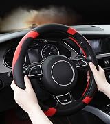 SFONIA Steering Wheel Cover 37-38cm Microfiber Leather Red Anti-slip 15 inch view 3