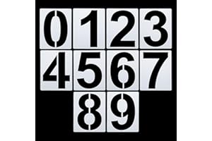 uxcell 3 Inch Large Number Stencils Set, 0-9 Plastic Address Number Stencil Templates Reusable Digital Painting Templates for