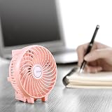 EasyAcc Handheld Fan USB Portable 6-Blade 3 Speeds 180° Foldable Pink view 3
