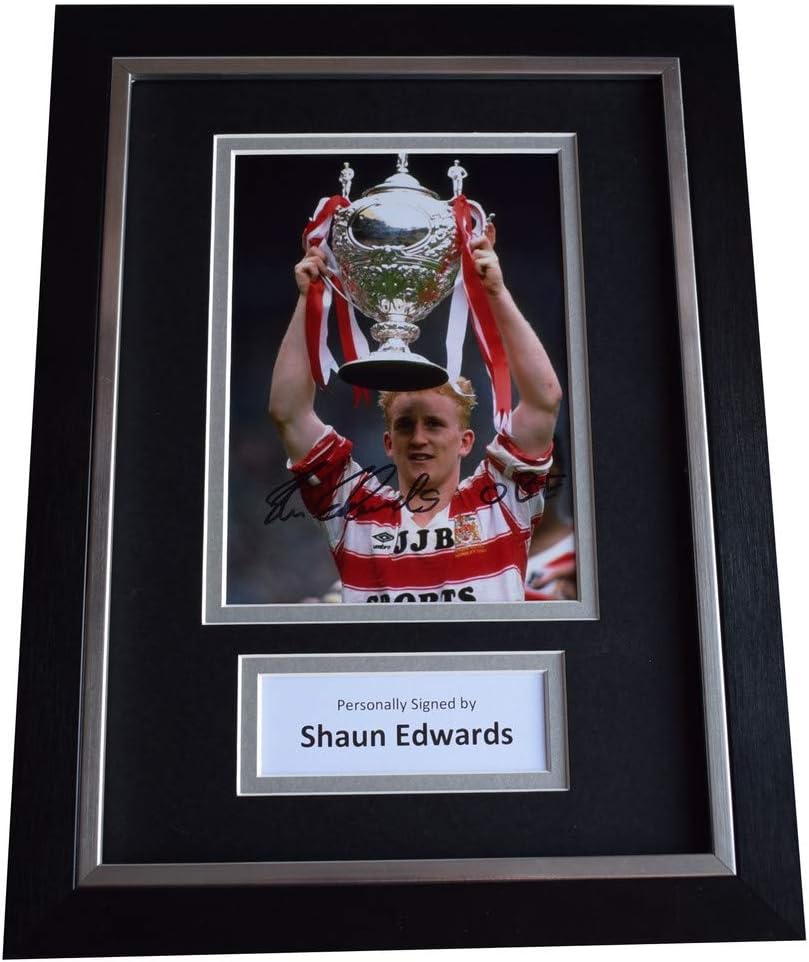 Sportagraphs Shaun Edwards Signed A4 Framed Autograph Photo Display Wigan Warriors Rugby COA