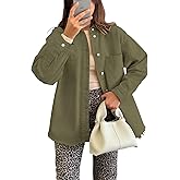 TodTan Women Denim Jacket Shacket - Casual Long Sleeve Denim Shirts Oversize Boyfriend Jean Jackets Shirt Spring Fall Outfits