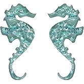 Aquatic Custom Tile Seahorse Glass Swimming Pool Step Marker Mosaic (4"x 1.5", Aquamarine) (2 Pack)
