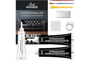 SHABEIBEI Leather Repair Kit for Furniture, Leather Couch Repair Kit for Sofa, Jacket, Car Seats and Purse with Super Easy Instructions Repair Tears & Burn Holes (Black)