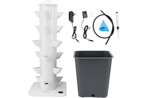 Aramox Vertical Hydroponic Growing System, 18 Hole Hydroponic Tower with 10L Watertank for Home Space Saving Indoor Gardening