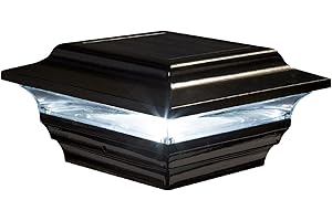 Classy Caps SL211B 4x4 Imperial Solar Post Cap - Black – High-Performance LED Lights, Durable Cast Aluminum, Warm and Cool Light Modes, Fits 4"x4" or 3.5"x3.5" Posts, Ideal for Decks, Fences