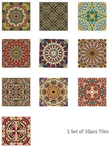 JHYS TS015 Multicolor Arabic style brick pattern Pearl film Tile stickers Removable Decals Decoration Waterproof oil-proof Wallpaper 20 20cm 10pcs