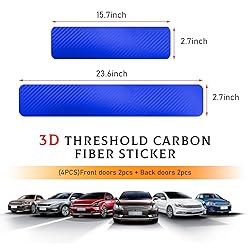 Yourkar 4 PCS Car Door Sill Protector, 3D Carbon