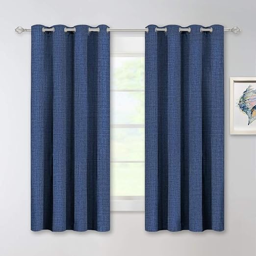 Amazon Com Nicetown 63 L Faux Linen Wool Pattern Room Darkening