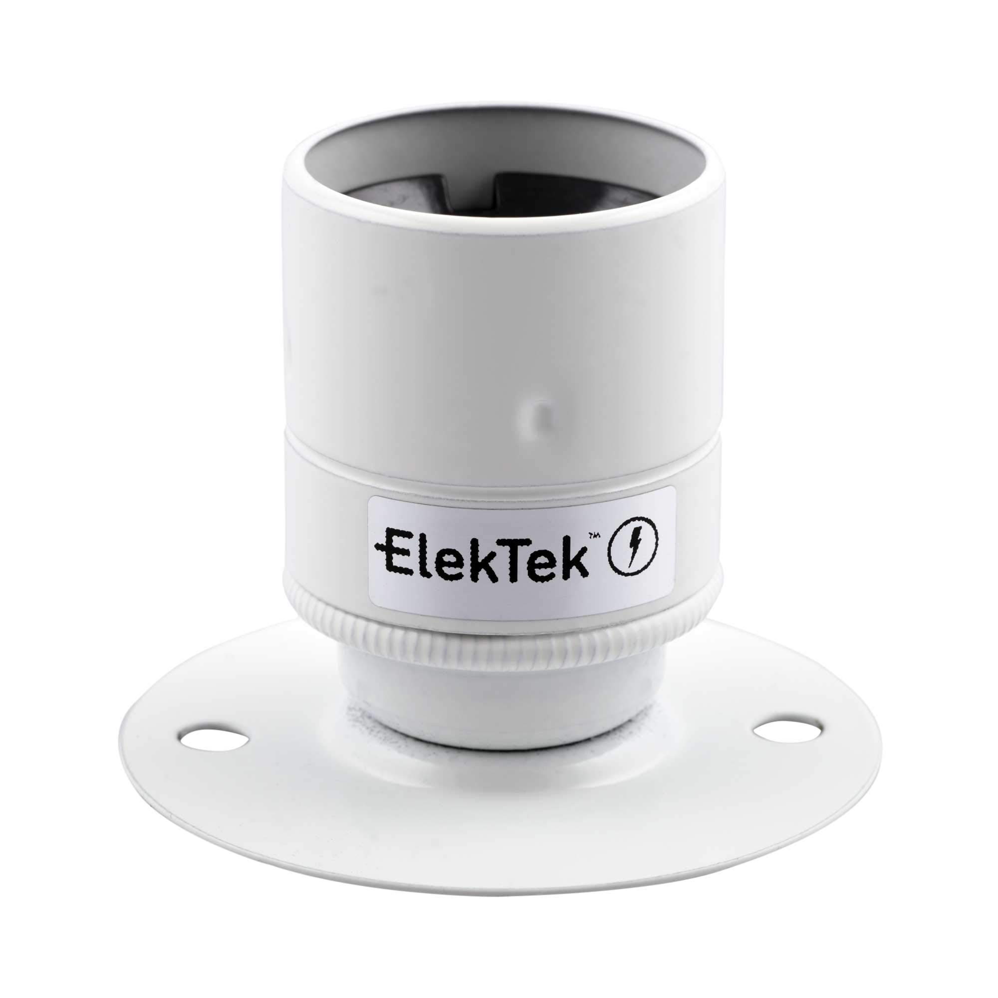 ElekTek ES E27 Batten Lamp Bulb Holder with Plain Skirt Ideal for Vintage Filament Bulbs Brilliant White