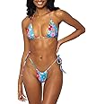 Women Halter String Bikini Set Sexy Thong Cheeky Two Piece Swimsuits Solid Color Bathing Swimwear