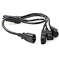 Eonvic IEC 320 C14 Male to 3 x C13 Female Y Splitter Power Cable 1ft (3ft /100cm)