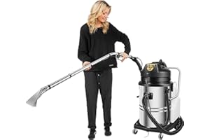 SBPKMARSCT Cleaning Machine, 60L/15.85Gal 2110W Commercial Carpet Cleaner Upholstery Wet Dry Cleaner 3 in 1 Carpet Extractor Machine w/Circulating Air Cooling Systems for Hotels, Guesthouses (Two Parcels)