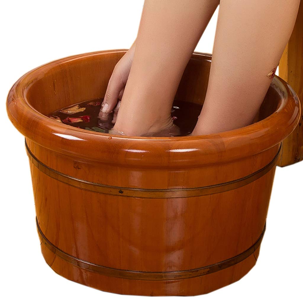 新品本物 ハンディマッサージャー フットバスソリッドウッドバスタブペディキュア洗面台カバーなしフット洗濯バケツ家庭用35cm高 B07krt791m 信頼 Www Aiq Aiq Com Mx