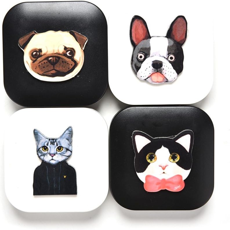 Cartoon Dog Cat Printing Contact Lens Cute Case Holder Container Case for Lenses Eye Color Box