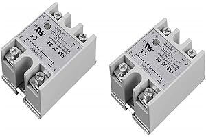 Artshu Solid 2 PCS State Relay Module SSR-25DA 25A /250V 3-32V DC Input 24-380VAC Output
