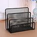VANRA Small Letter Sorter Desktop File Holder Organizer Metal Mesh with 3 Vertical Upright Compartments (Black)