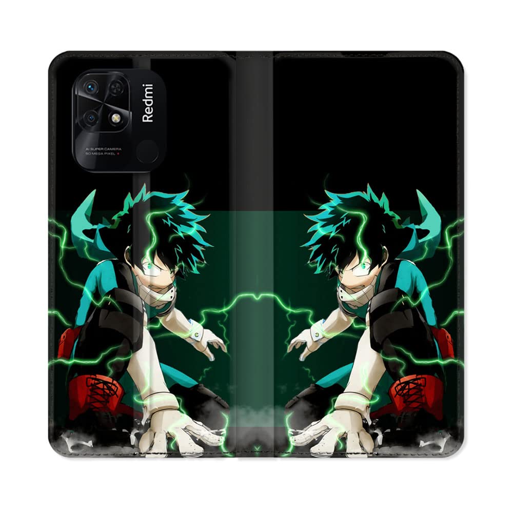 Cokitec Leather Wallet Case for Xiaomi Redmi 10C Manga My Hero Academia Deku