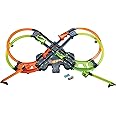 Hot Wheels Toy Car Track Set Colossal Crash, More Than 5 feet Wide, Powered by Motorized Booster, 1:64 Scale Car