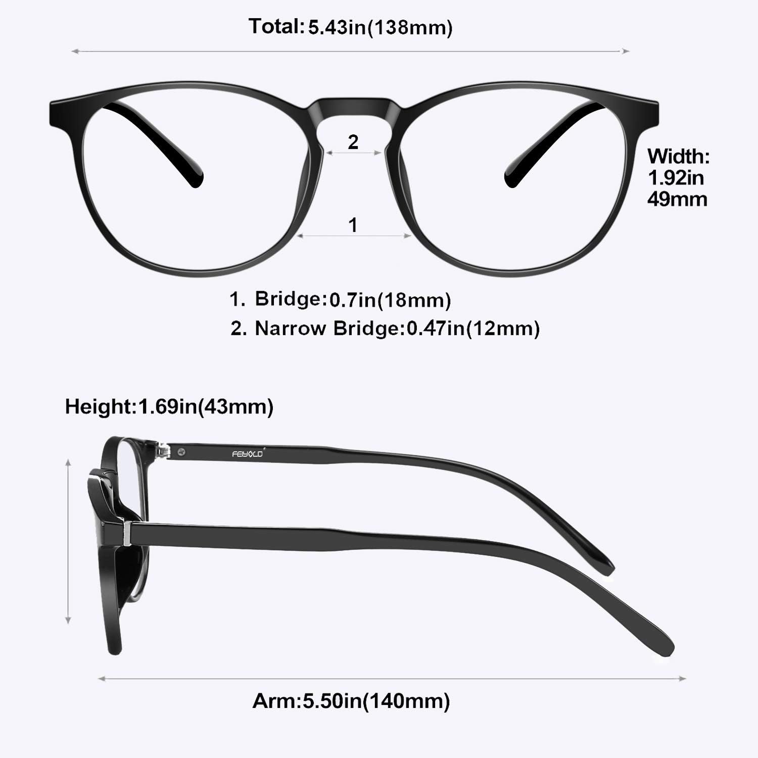 FEIYOLD Blue Light Blocking Glasses Women/Men,Retro Round Anti Eyestrain Computer Gaming Glasses(2Pack): Computers & Accessories