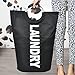 ESHOW Folding 600D Thicken Oxford Clothes Storage Laundry Bag with Alloy Handles Foldable Laundry Basket Laundry Hampers for College Students(Black)
