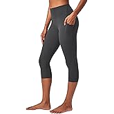 Heathyoga Buttery Soft Capri Leggings with Pockets for Women Tummy Control Capri Pants High Waisted Yoga Pants Women