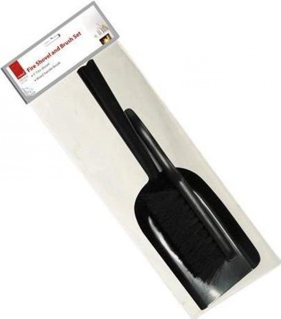 De Vielle DEF055214 Fireplace Shovel and Brush Set Black