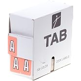 TAB Datafile Alphabetic Folder Label, Full-Size, A, Salmon, 500 Labels/Roll