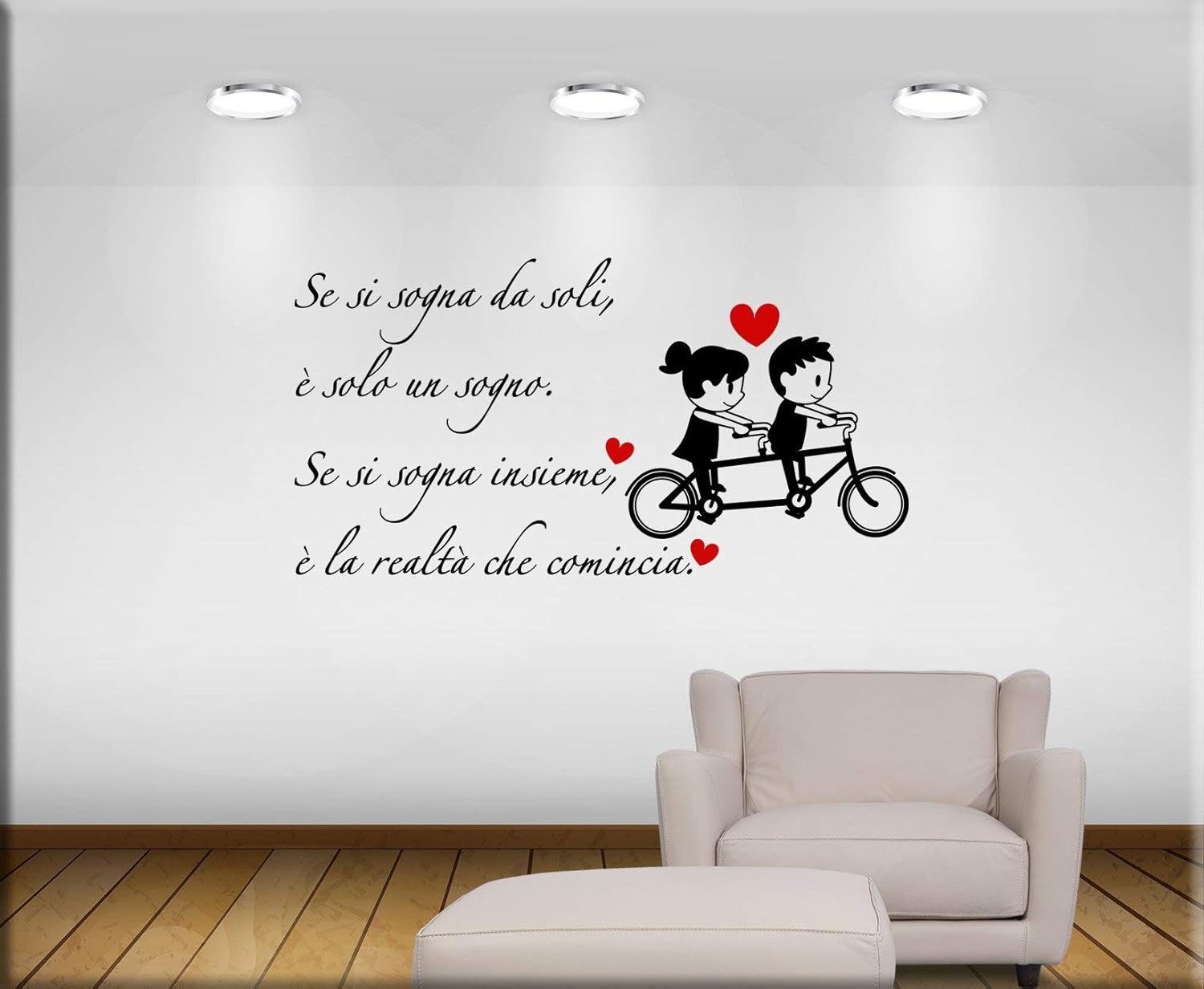 Adesivi Murali Frase Sognare Insieme Decorazioni Da Parete Wall Stickers Scritte Adesive Love Amazon It Handmade