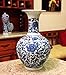 Classic Blue and White Floral Traditional Porcelain Decorative Vase. Traditional