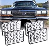 4Pcs 60W Philips Chips 4x6 inch LED Headlight Rectangular Replacement H4651 H4652 H4656 H4666 H6545 for Peterbil Kenworth Freightinger Ford Probe Chevrolet Oldsmobile Cutlass 4Pcs