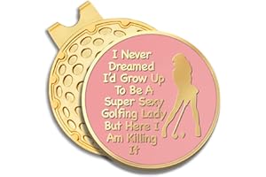 GEYGIE Pink Golfer Ball Marker with Magnetic Hat Clip, Funny Golf Accessories Gifts for Men Women, Novelty Birthday Gifts for Men Women Golfer Fan