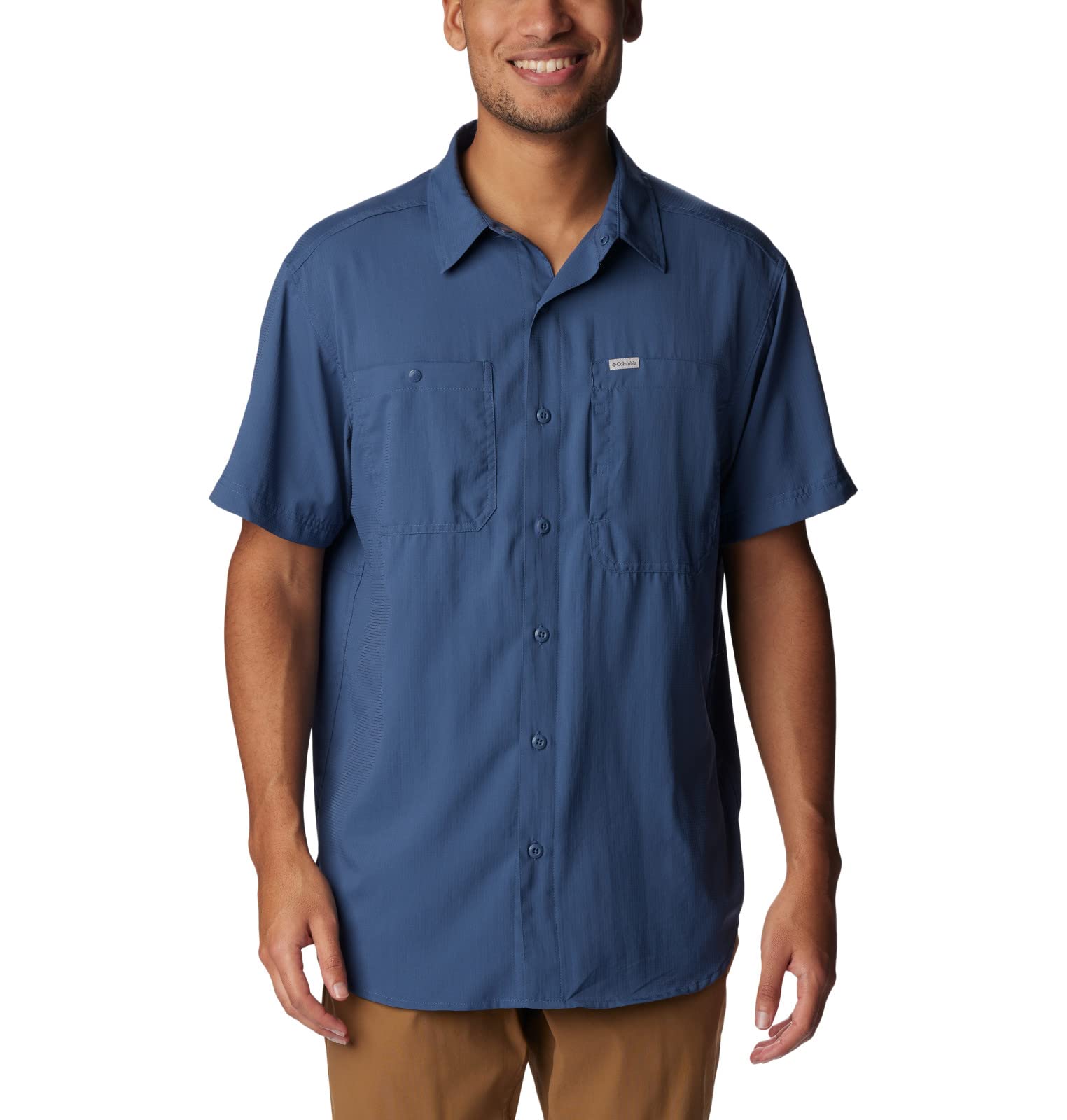 Columbia Men’s Silver Ridge Utility Lite Short Sleeve, Dark Mountain, X-Large