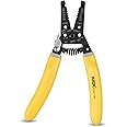 KATA 7 Inch Wire Stripper Wire Cutter, Cutting for 20-30 AWG Solid Wire and 22-32 AWG Stranded Wire, Heavy Duty Wire Stripping Crimping Tool, Multi Purpose Electric Crimper Plier, Yellow