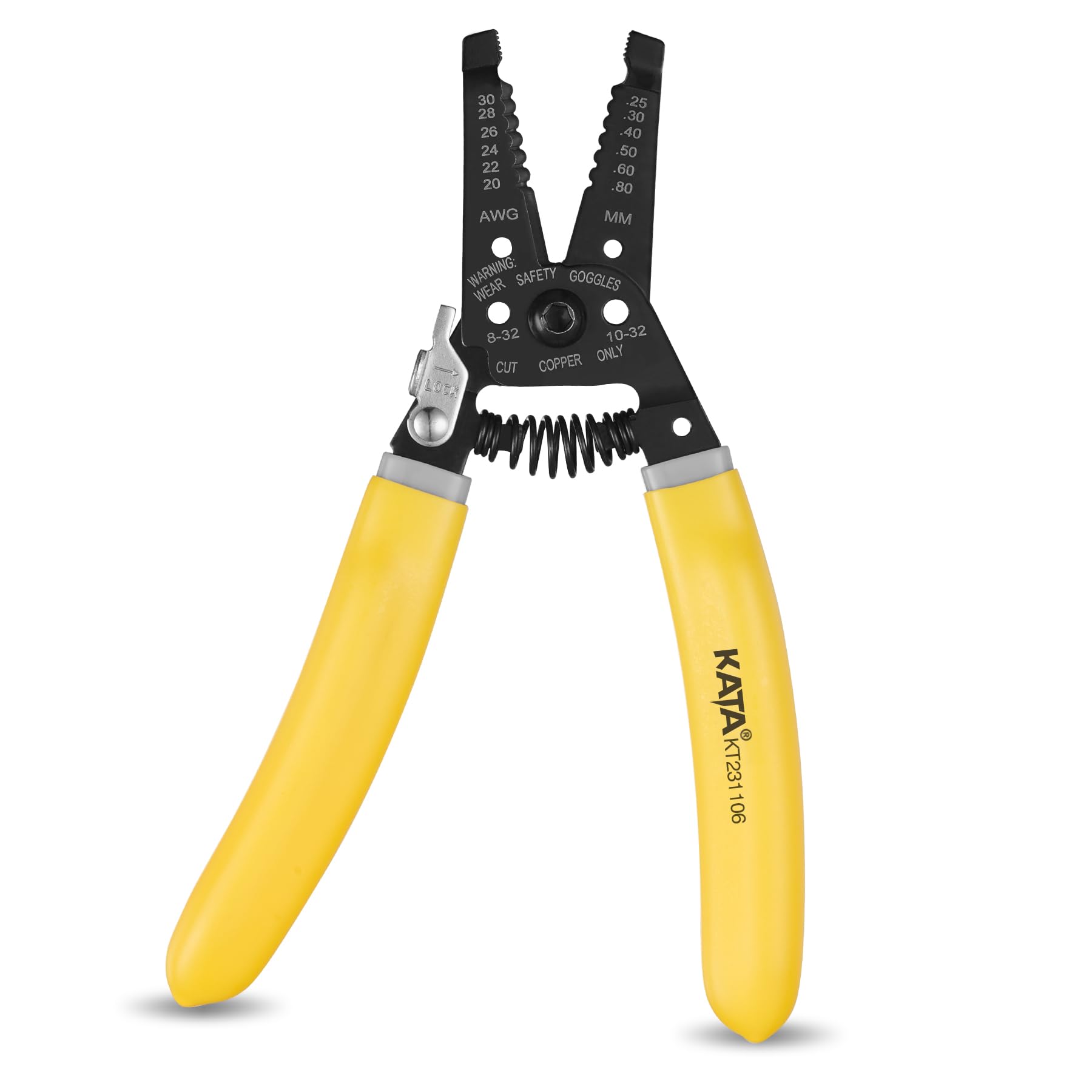 KATA Wire Stripper Wire Cutter - 7 Inch Wire Crimpers Stripping Tool Cutting Plier for 20-30 AWG Solid and 22-32 AWG Stranded Wire - Electrical Wire Stripping Crimping Plier Cable Strippers