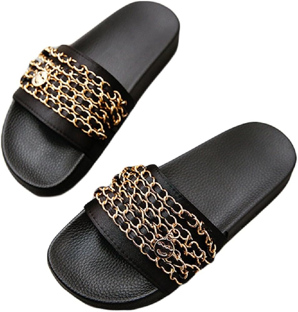 Women's Gold Chain Slides Amazon.co.uk Shoes & Bags