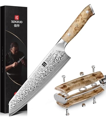 Amazon.com: XINZUO 7 Inch Nakiri Knife, 67 Layers Damascus Steel