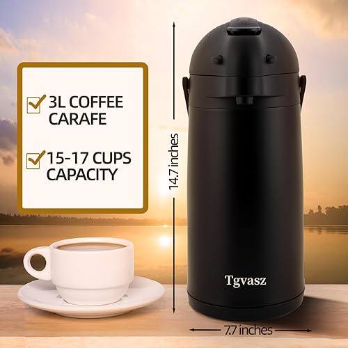 Coffee Carafe Dispenser with Pump Hot Drink Dispenser, Insulated