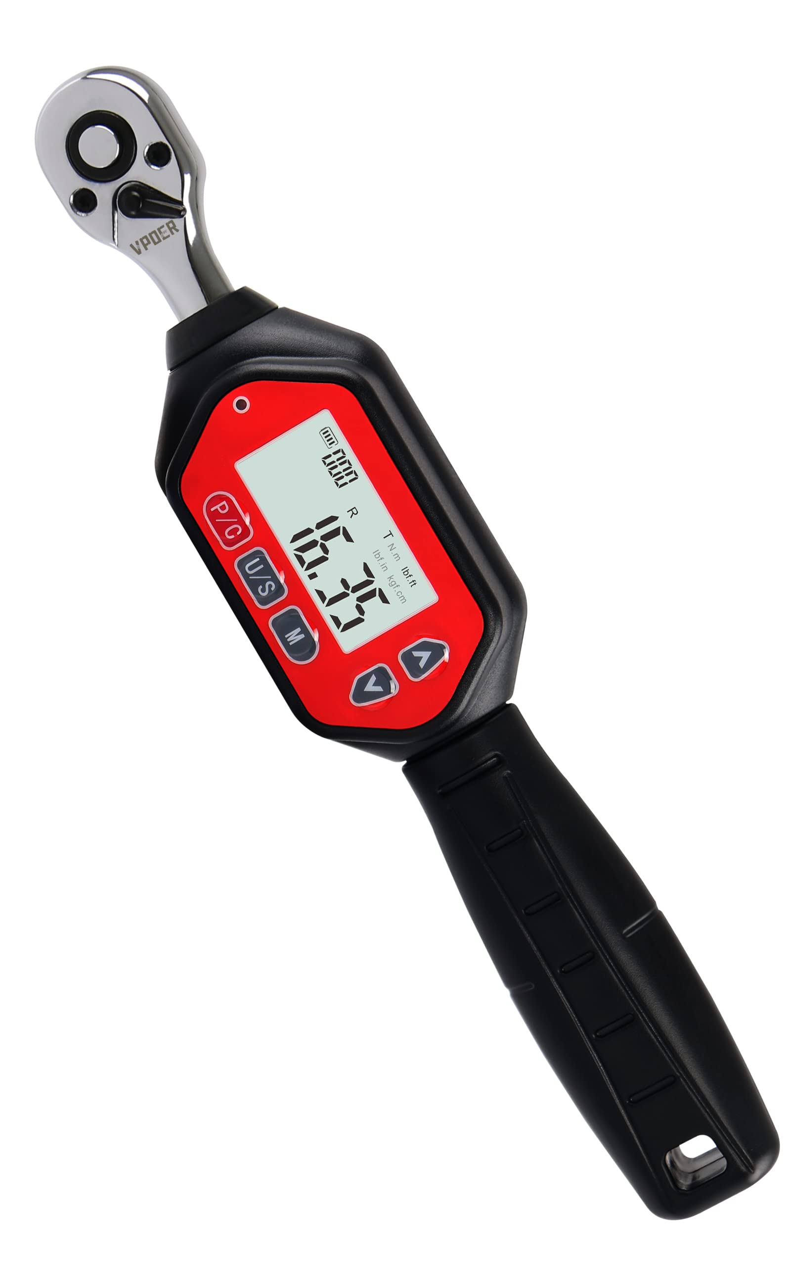 VPOER Digital Torque Wrench 1/4-inch Drive, 0.66-22.11 ft-lbs (0.9-30 Nm) (8-265 inch Pound) with Buzzer & LED, Calibrated