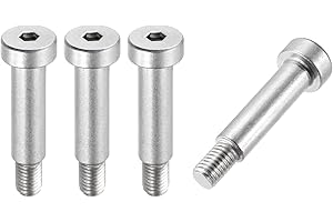 MECCANIXITY 4 Pcs 304 Stainless Steel Shoulder Bolt 10mm Shoulder Dia 35mm Shoulder Length M8x1.25 Thread Hex Socket Shoulder Bolts for Hydraulic Injection Molding Machinery Industries