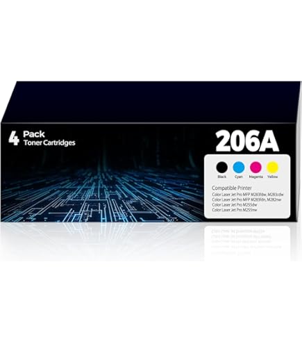 HP LaserJet Pro Color Laser All-In-One Computer Printers Compatible HP 206A / W2110A Toner Cartridge With Chip – For Color LaserJet Pro M283, M282, M255 Series HP LaserJet Pro Jetdirect Color Printers - Foto 8