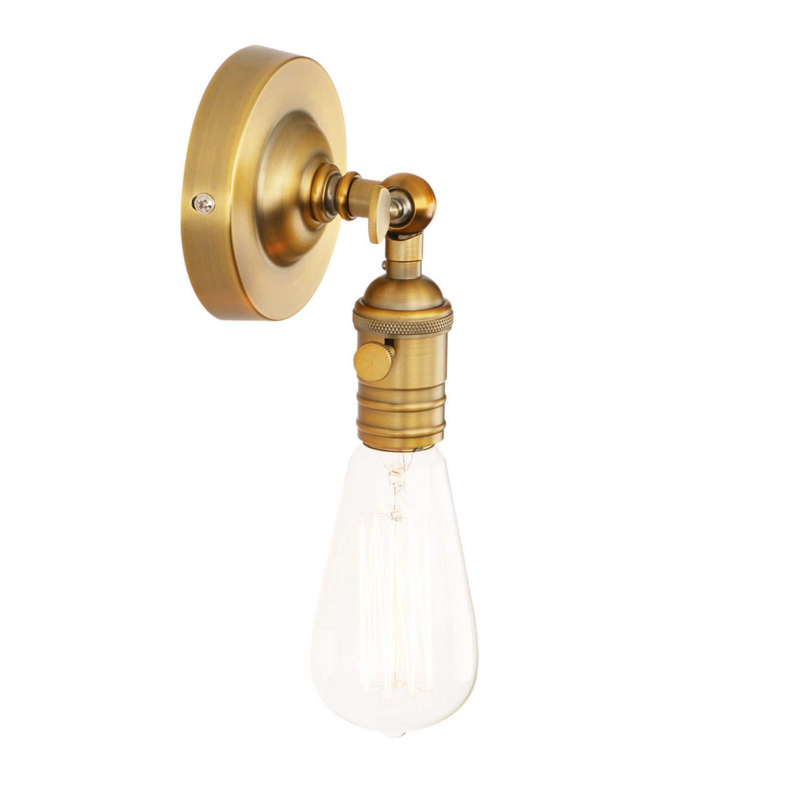 PathsOn Industrial Vintage Metal Wall Light Fittings Loft Coffee Bar Kitchen Wall Sconce Light Edison Lamp Fixture Corridor Wall Lamp (Antique)