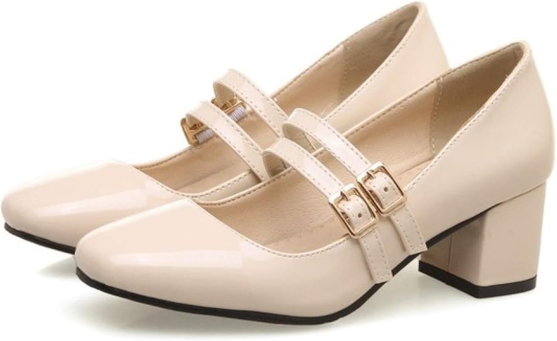 FESNEISEE 2018 Women Shoes Mary Jane Ladies Low Heels Square Toe Square Heel Pumps Lady Shoes 